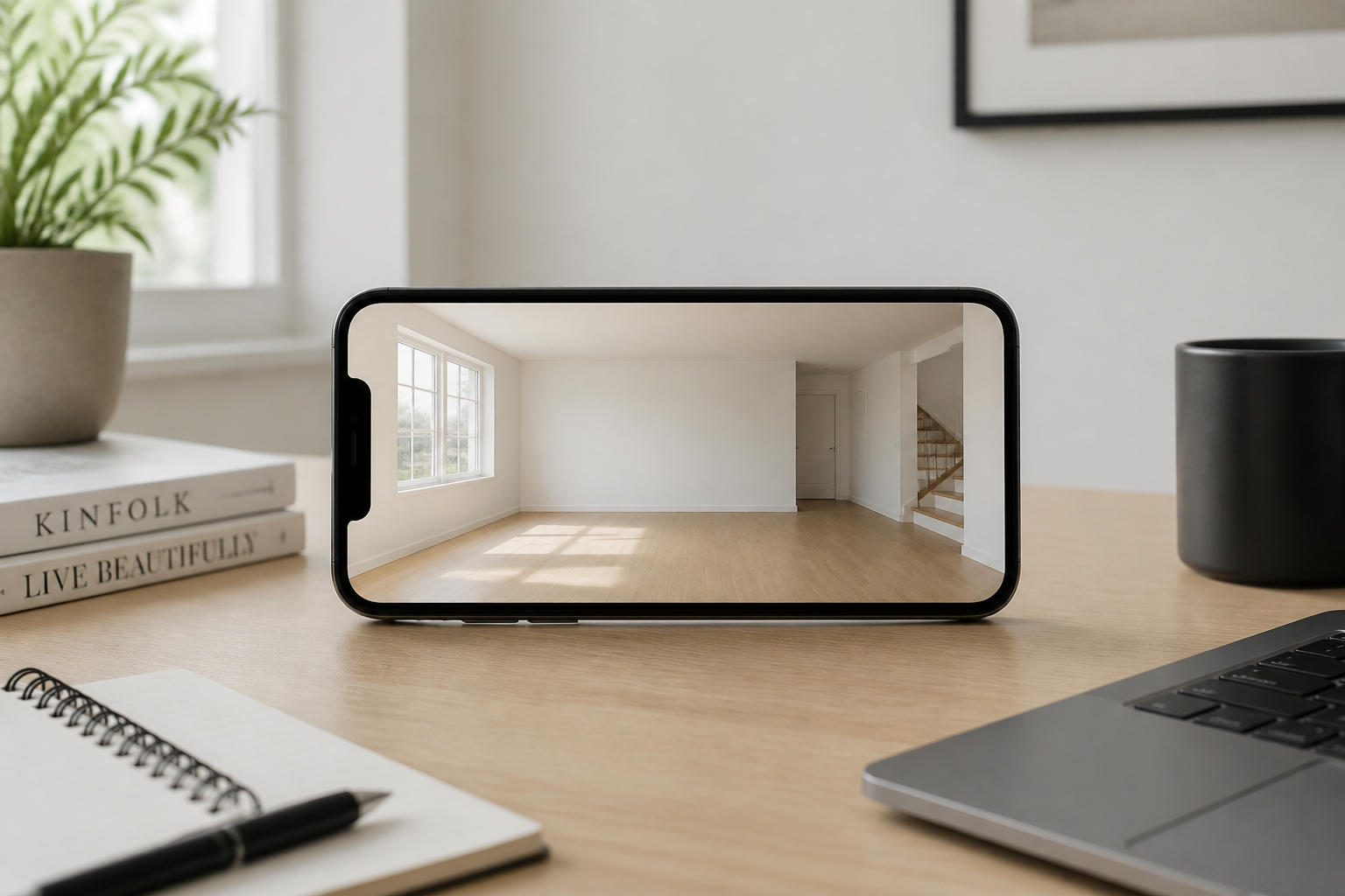 Upload an empty room photo