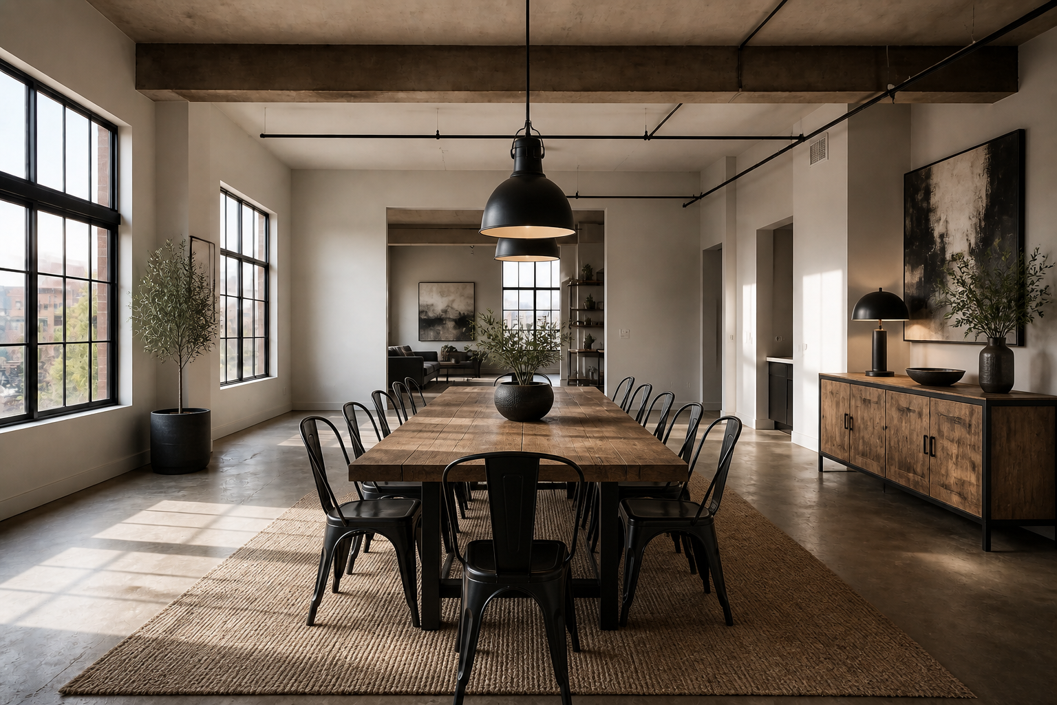 Industrial loft dining (after)