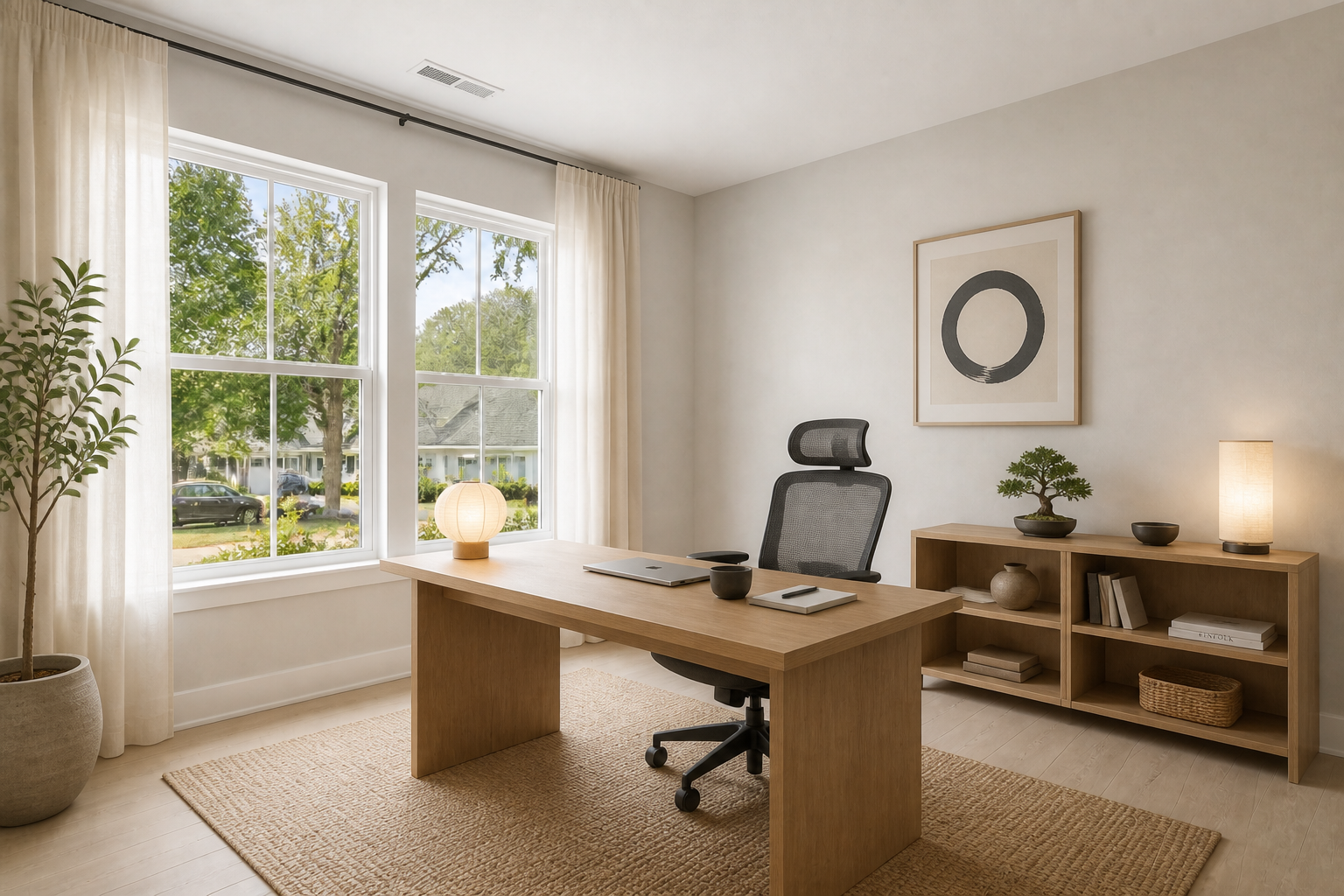 Minimalist home office (after)