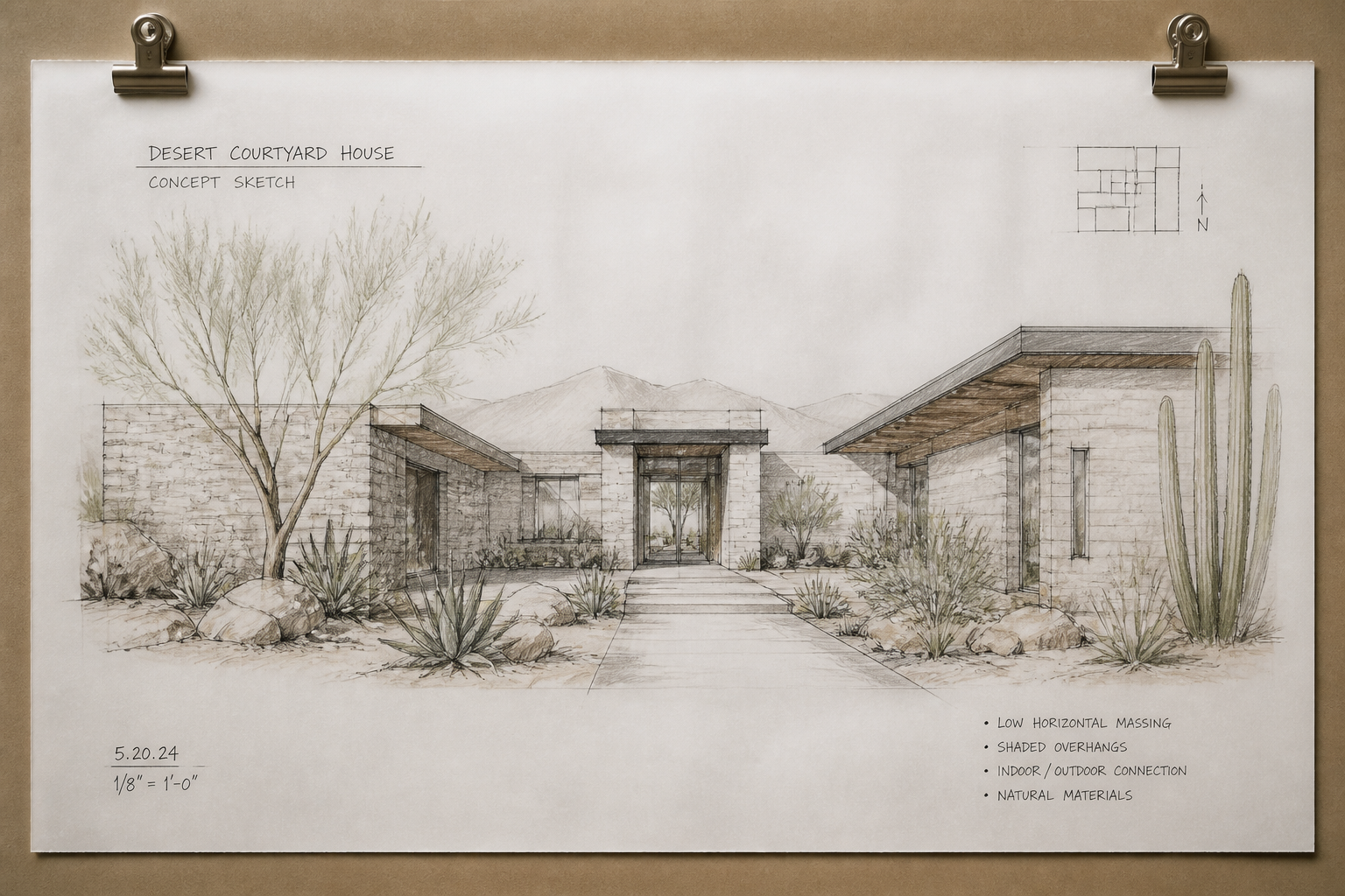 Desert courtyard home (before)