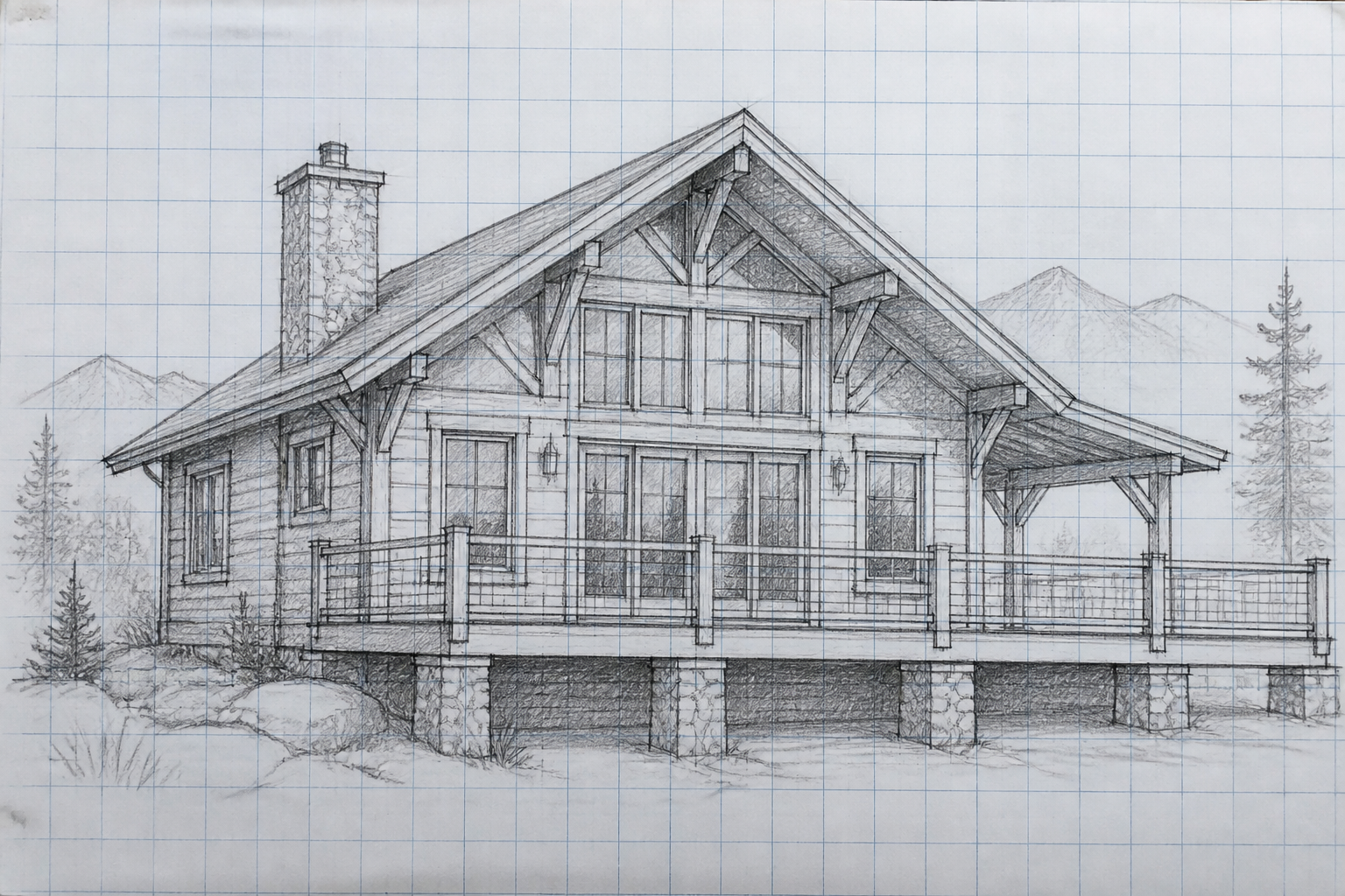Rustic mountain cabin (before)