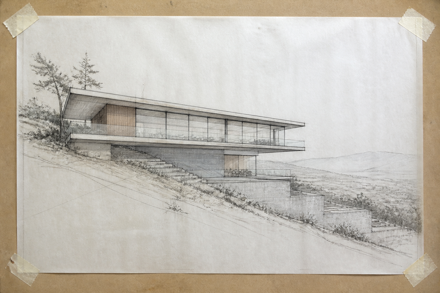 Hillside luxury home (before)