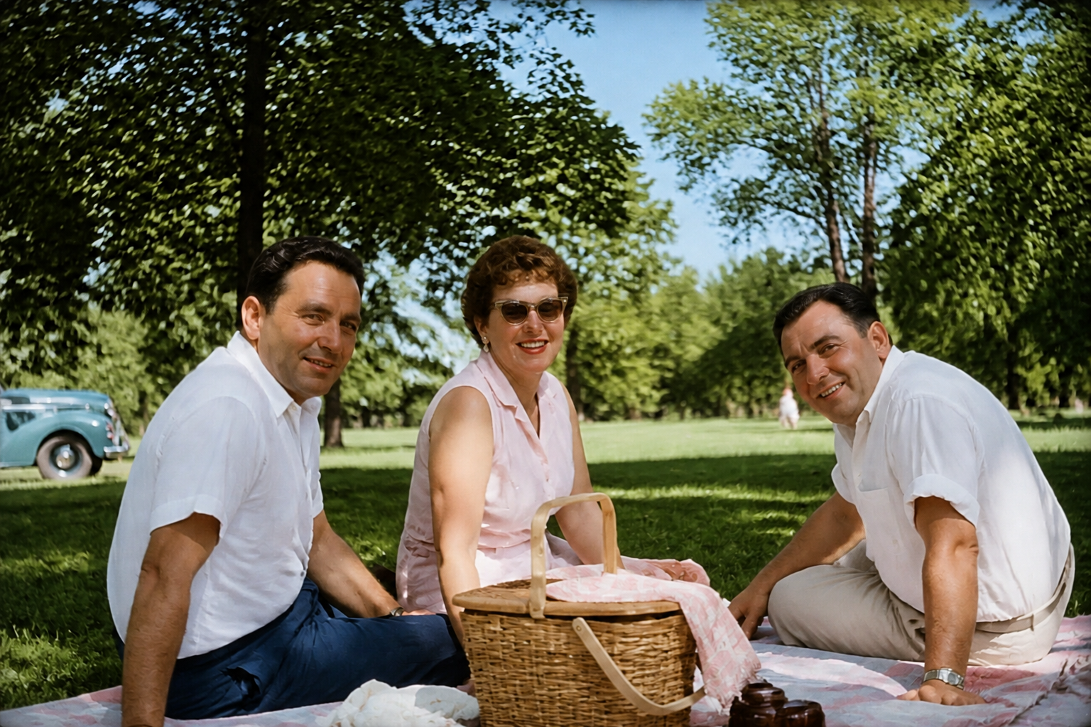 1960s picnic in full color (after)