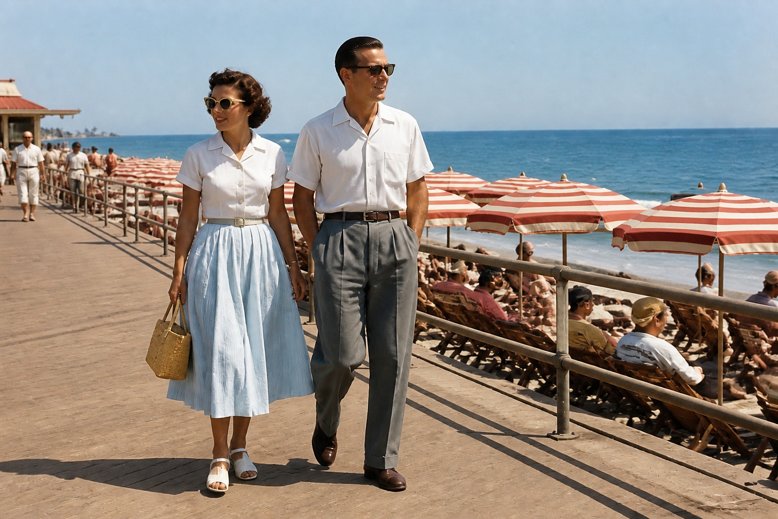 Seaside boardwalk colorized (after)