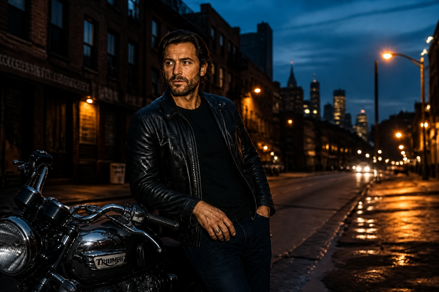 Motorcycle portrait restored (after)