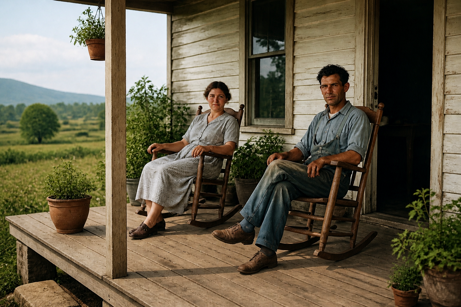 Historic porch photo restored (after)