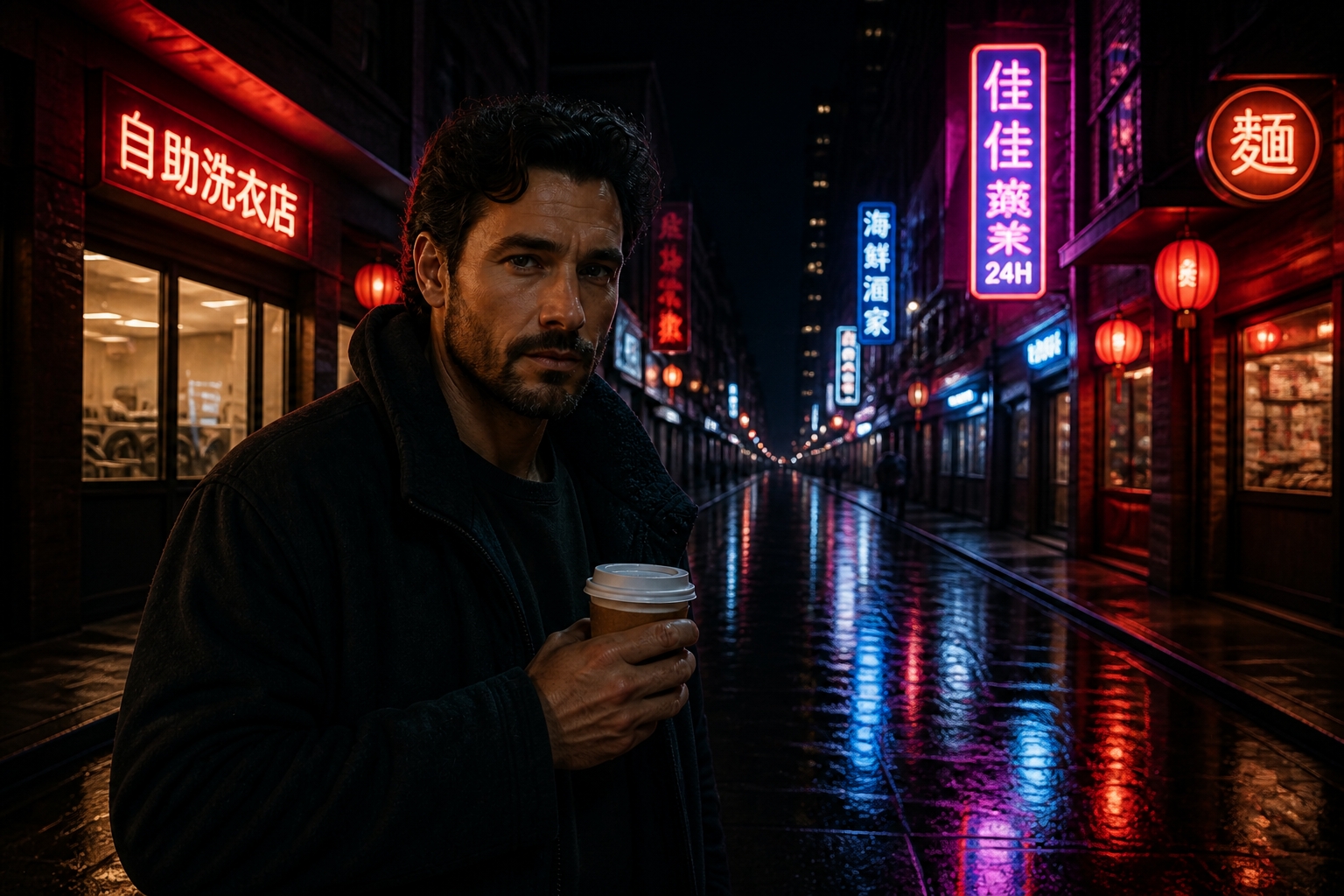 Add city atmosphere at night (after)