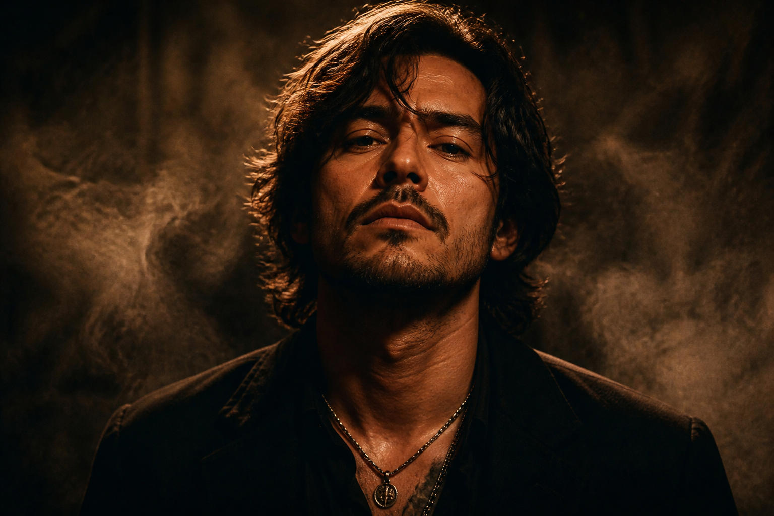 Moody musician portrait