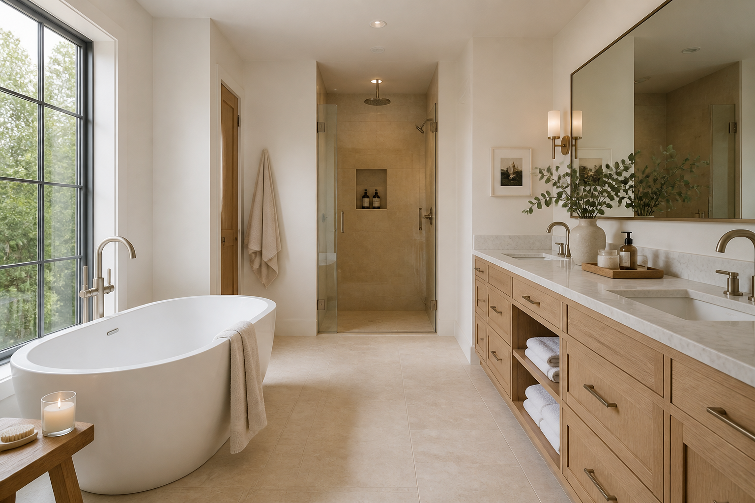 Spa-style bathroom