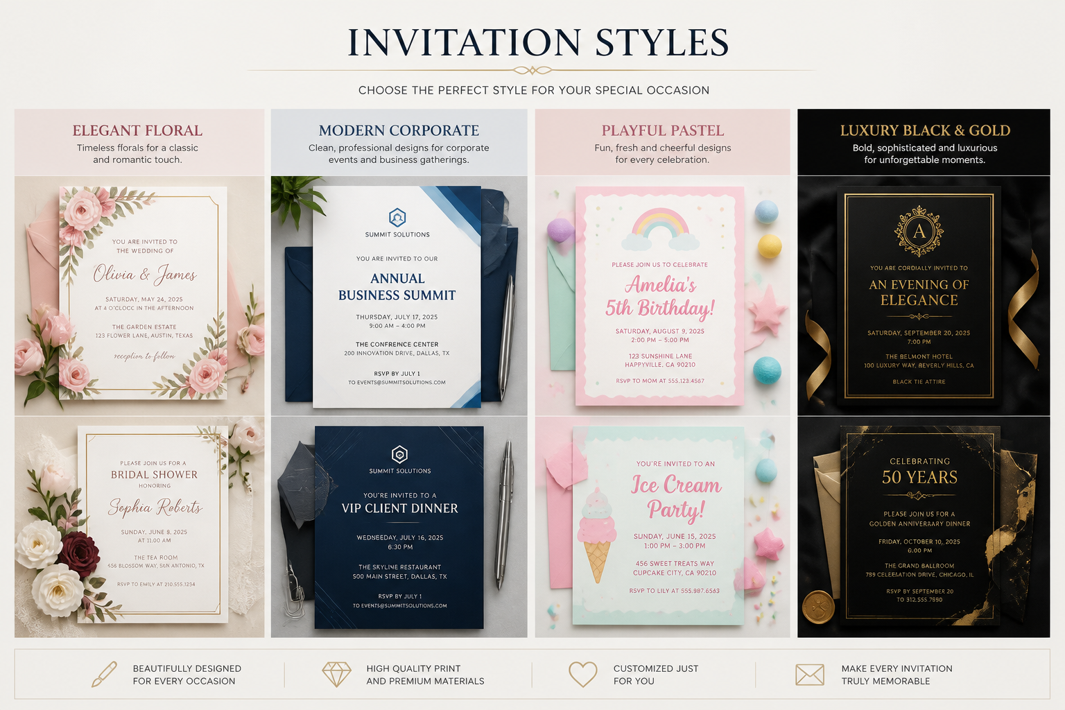 Pick an invitation style