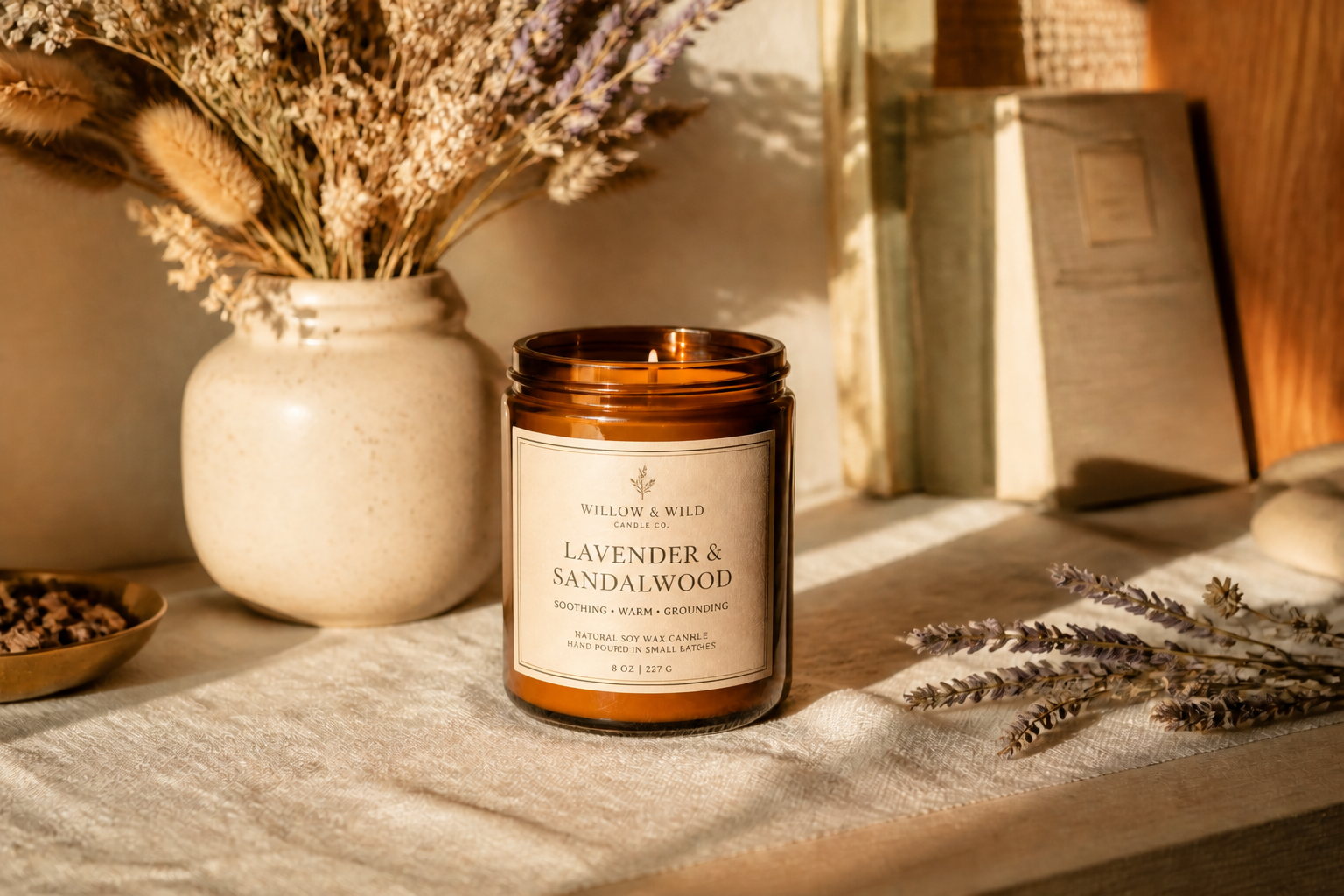 Luxury candle label (after)