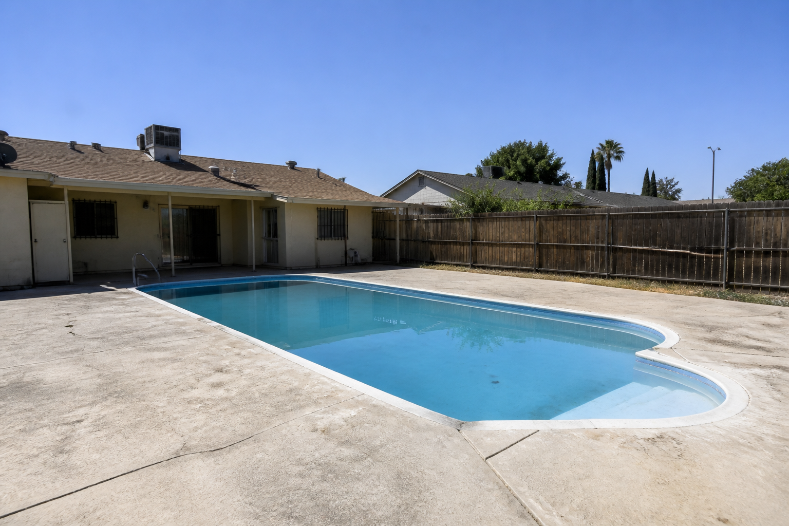 Luxury tropical poolscape (before)