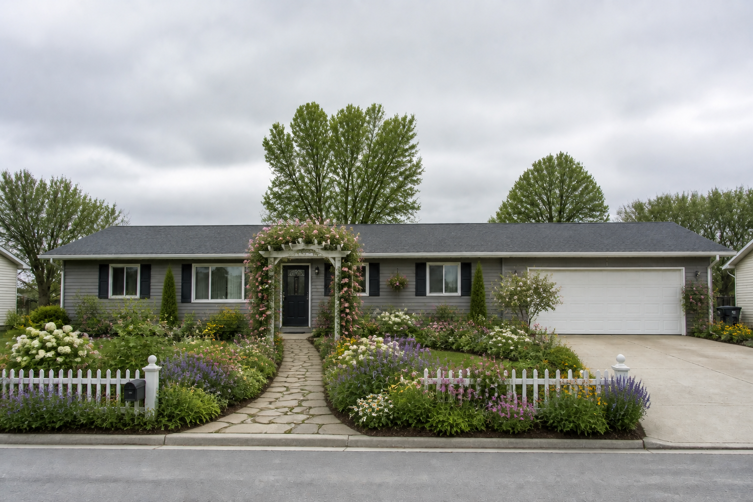 Cottage garden curb appeal (after)