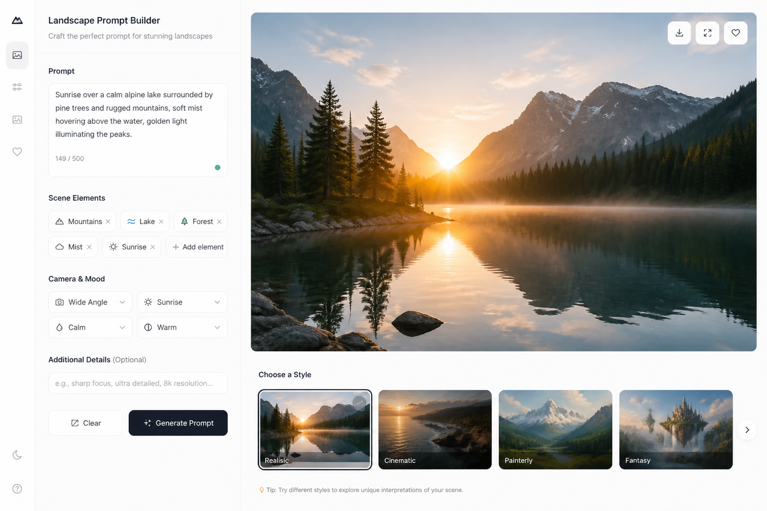 Pick a landscape style