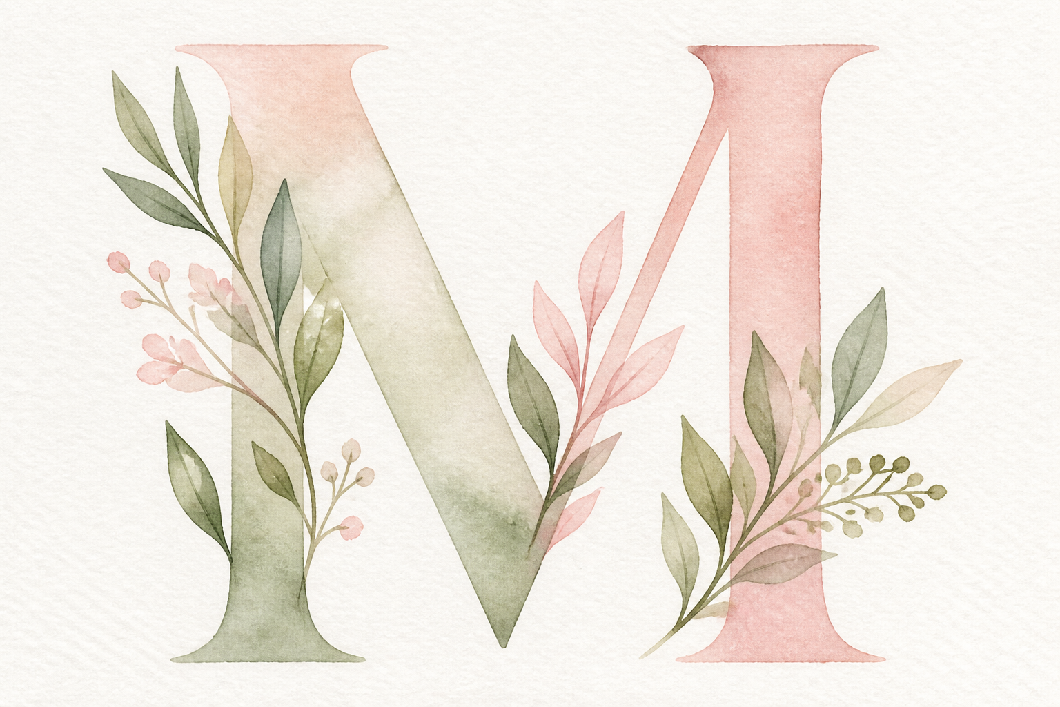 Watercolor floral M
