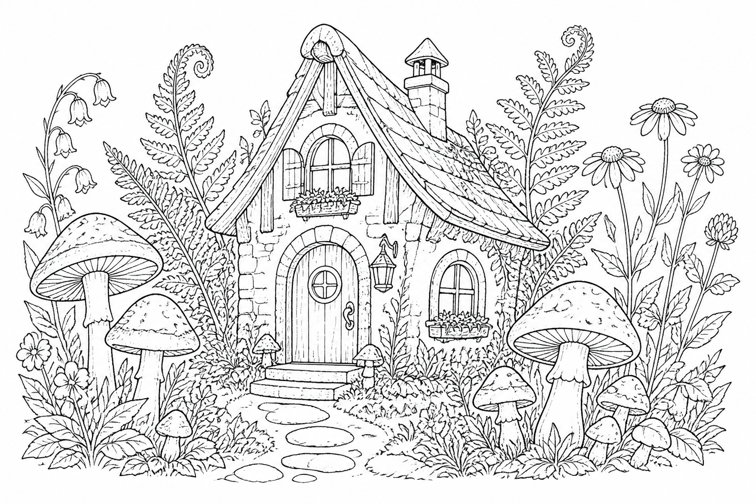 Forest cottage illustration