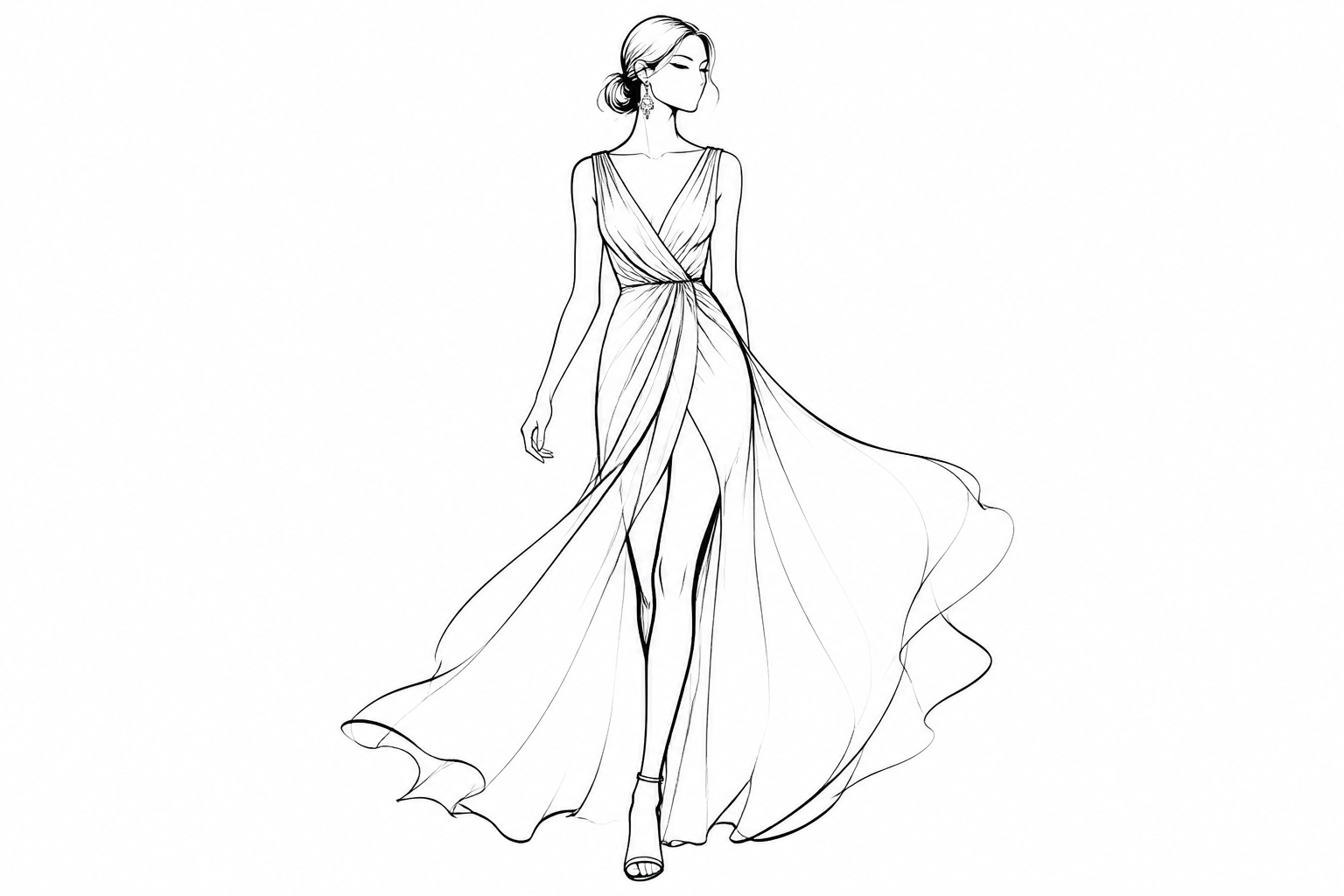 Fashion sketch line art