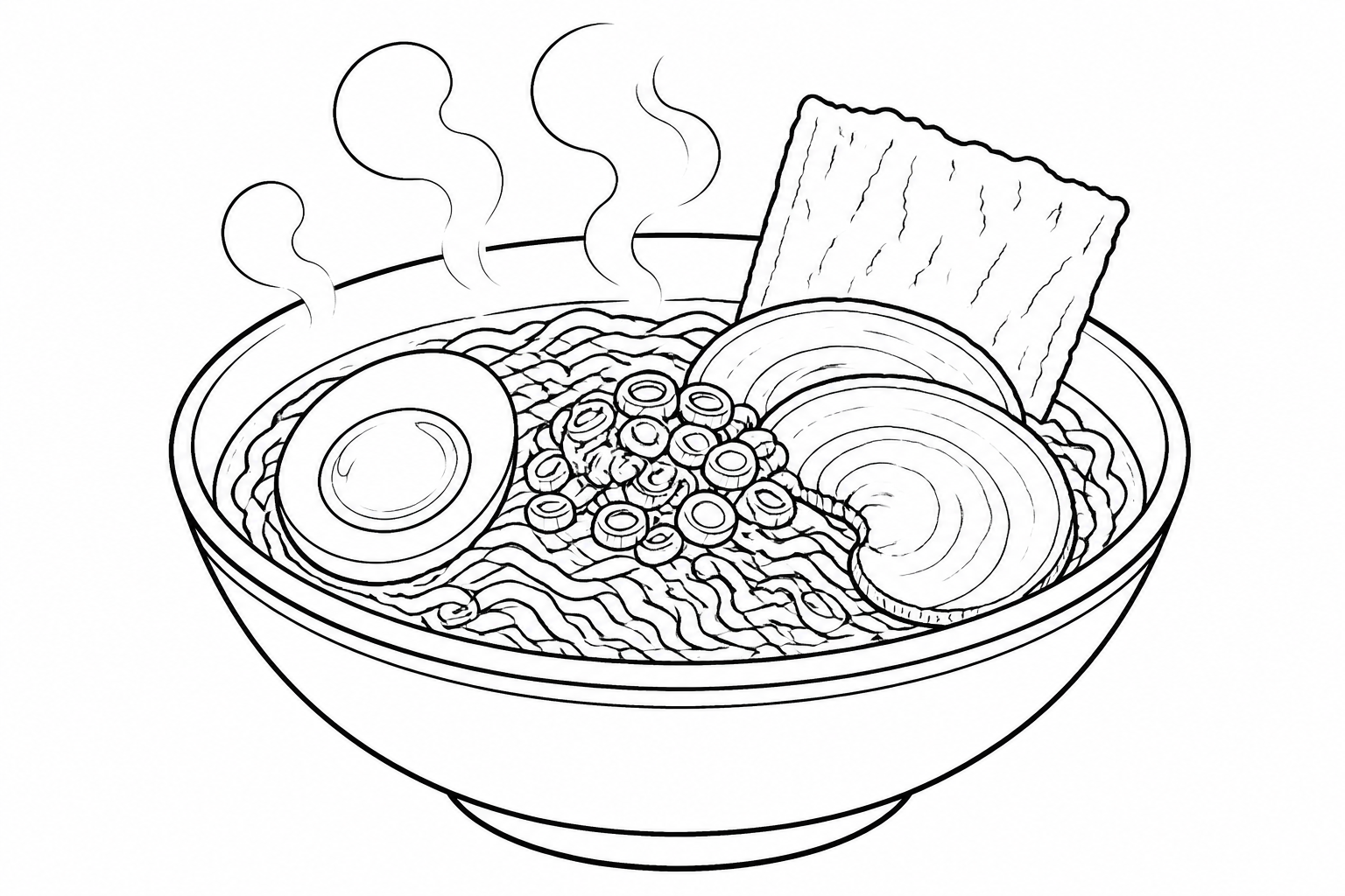 Ramen bowl line drawing