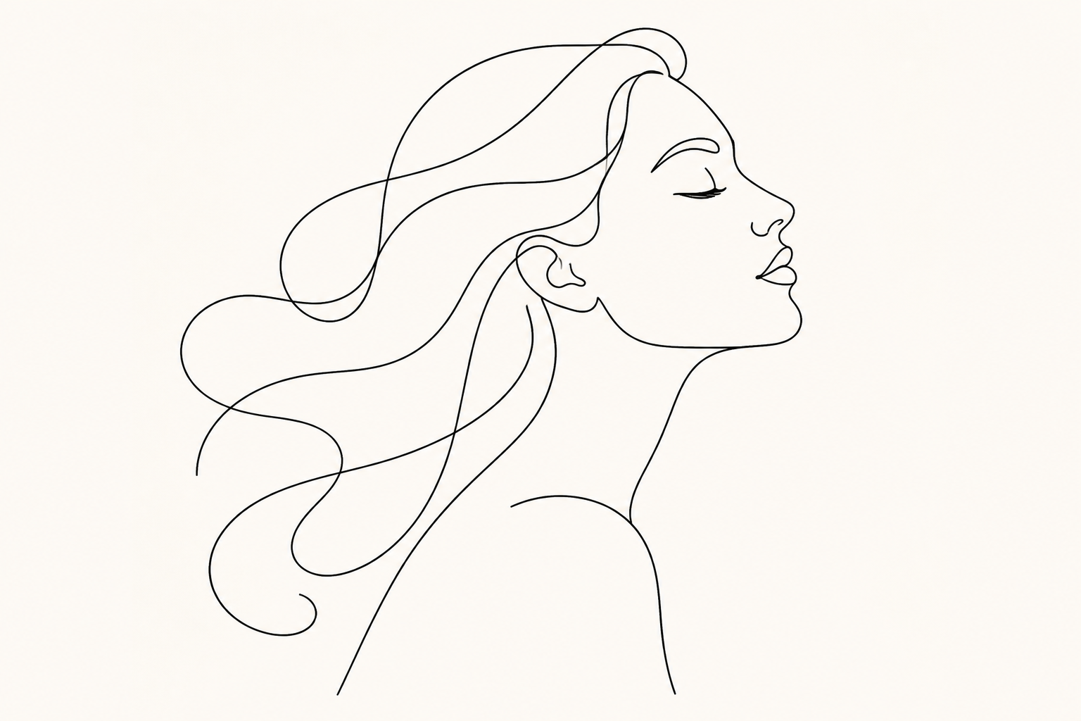 Single-line profile portrait