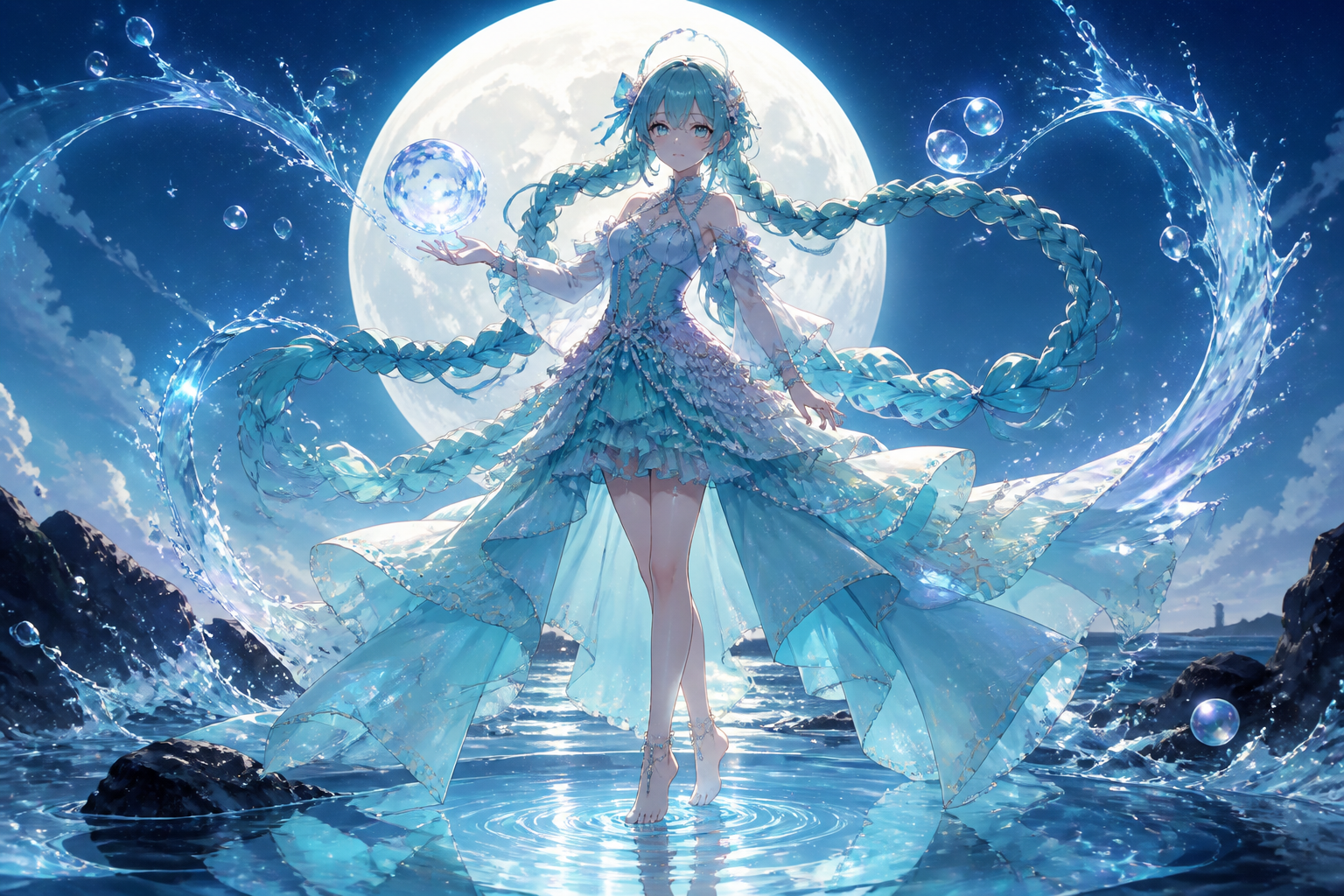 Ocean magical girl by moonlight