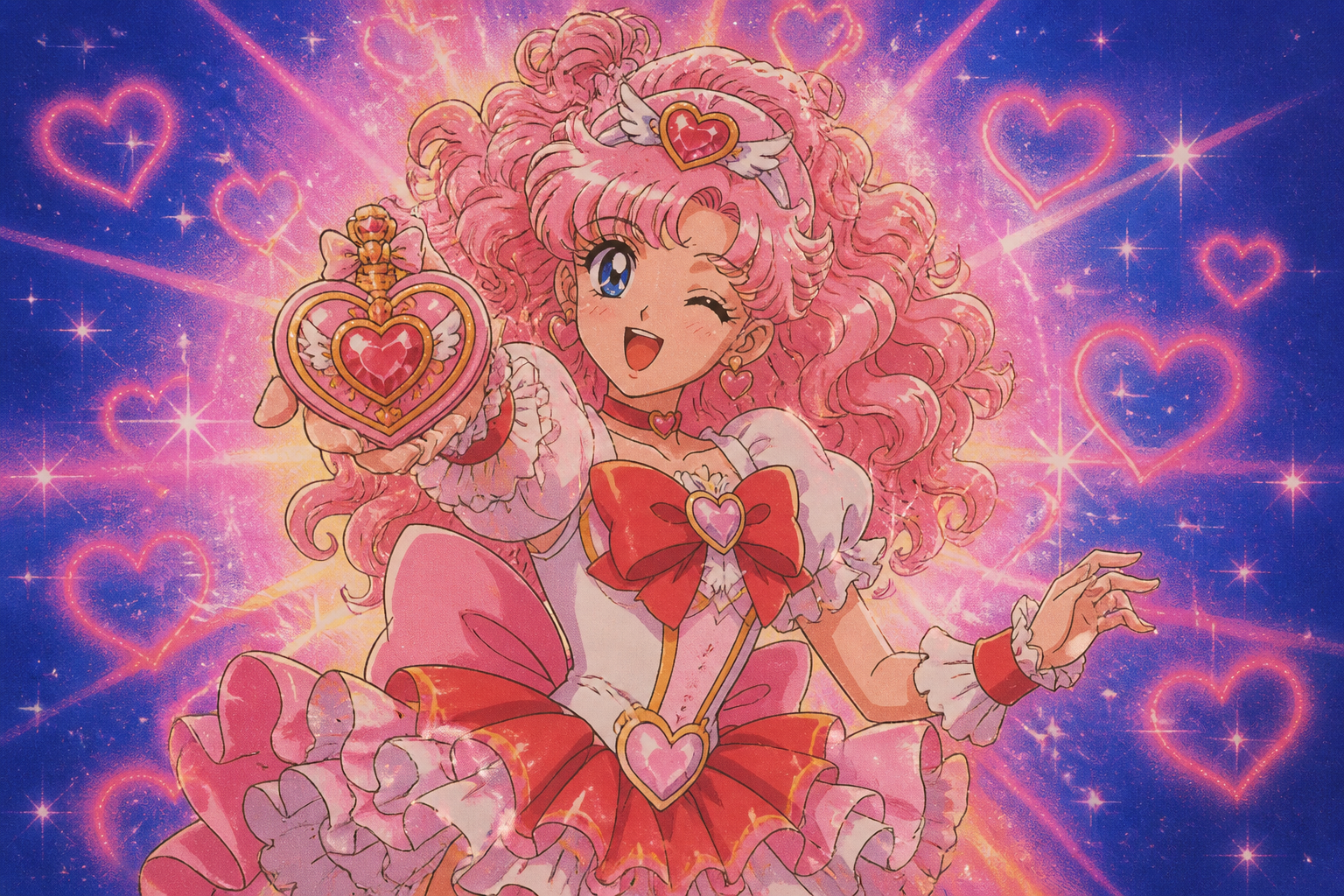 Retro shoujo transformation look