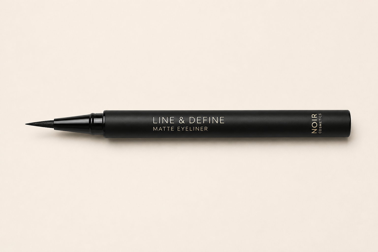 Comic-style eyeliner ad (before)