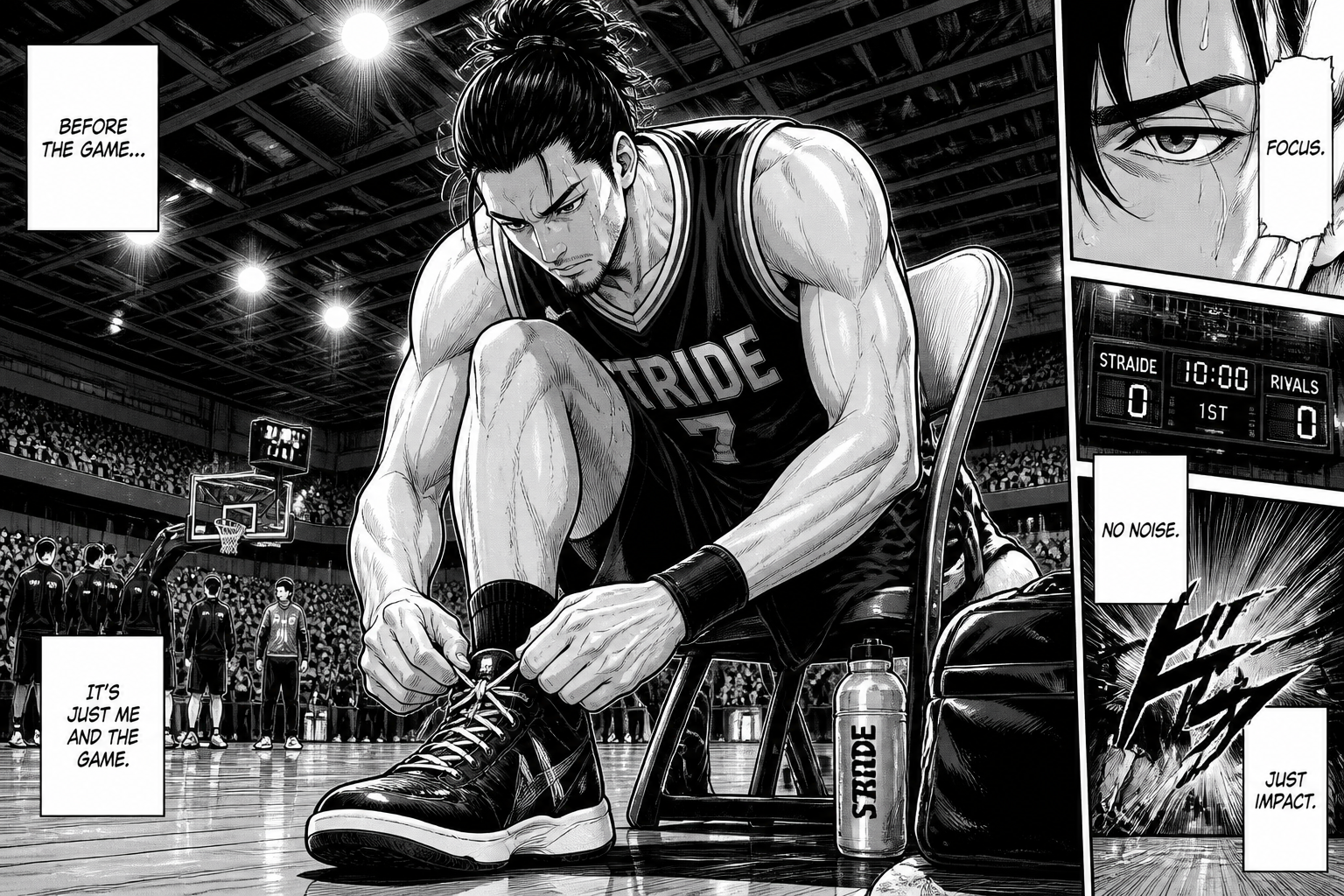 Pre-game sports manga panel