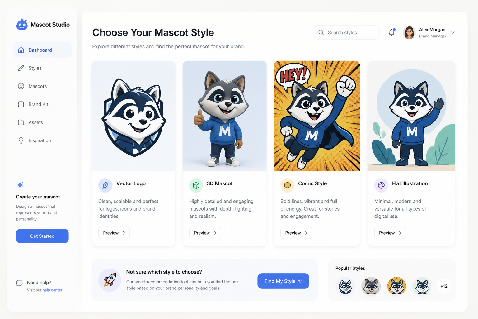 Pick a mascot style