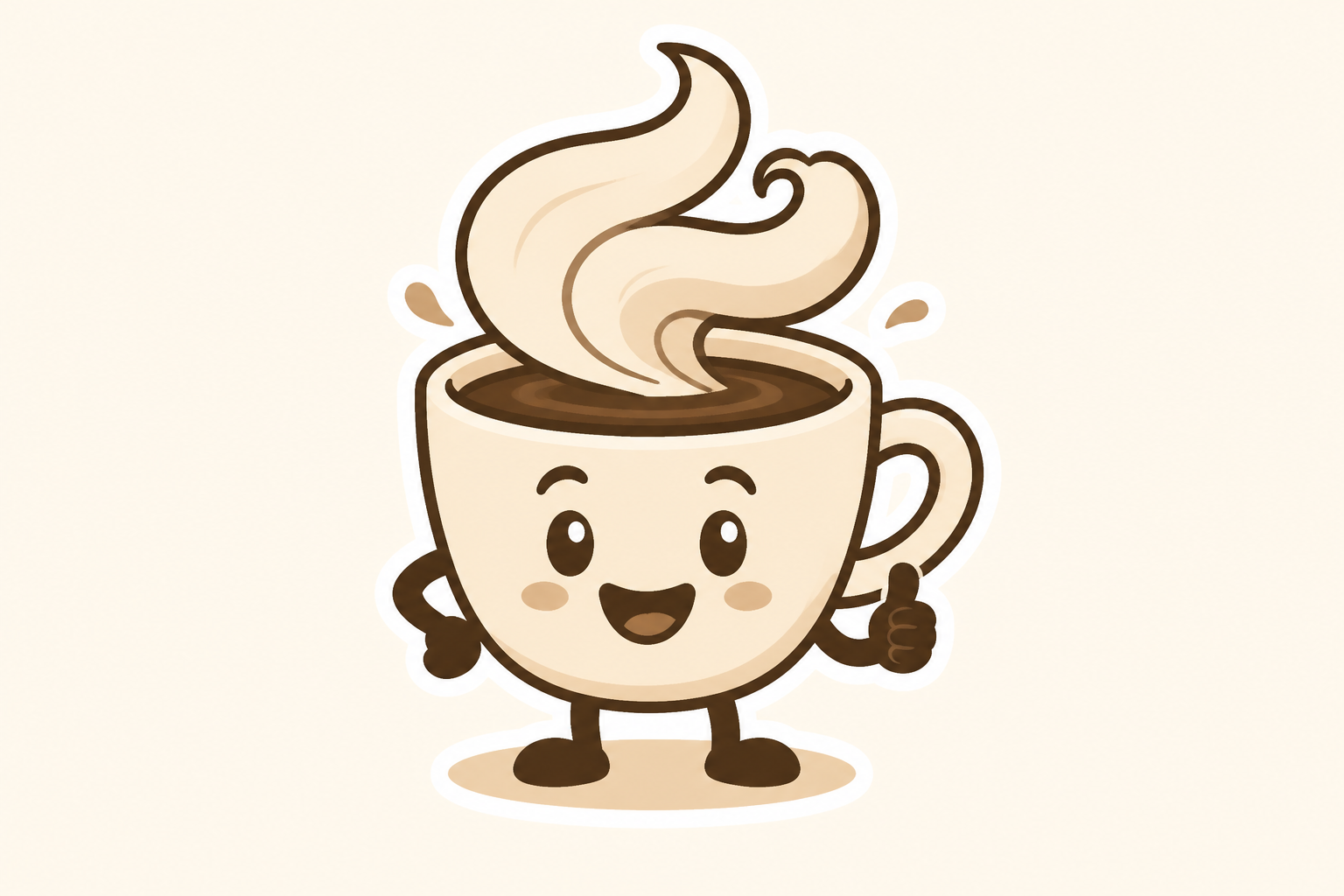 Coffee cup cafe mascot