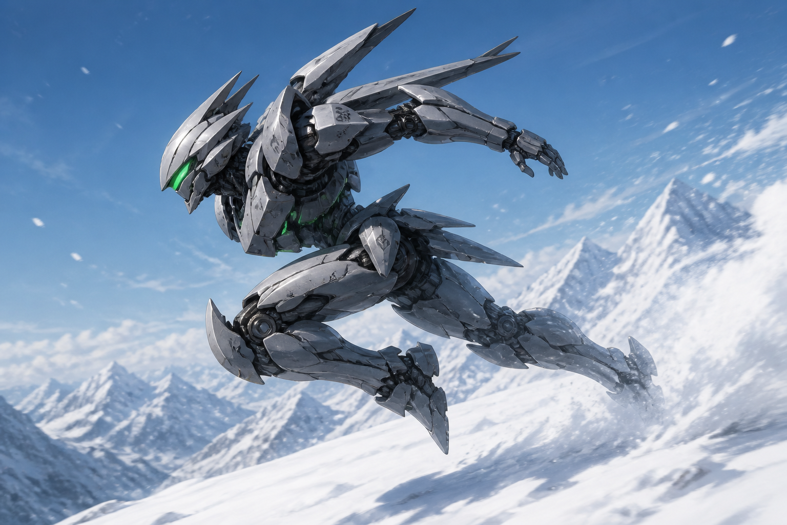 Fast scout mech in snow