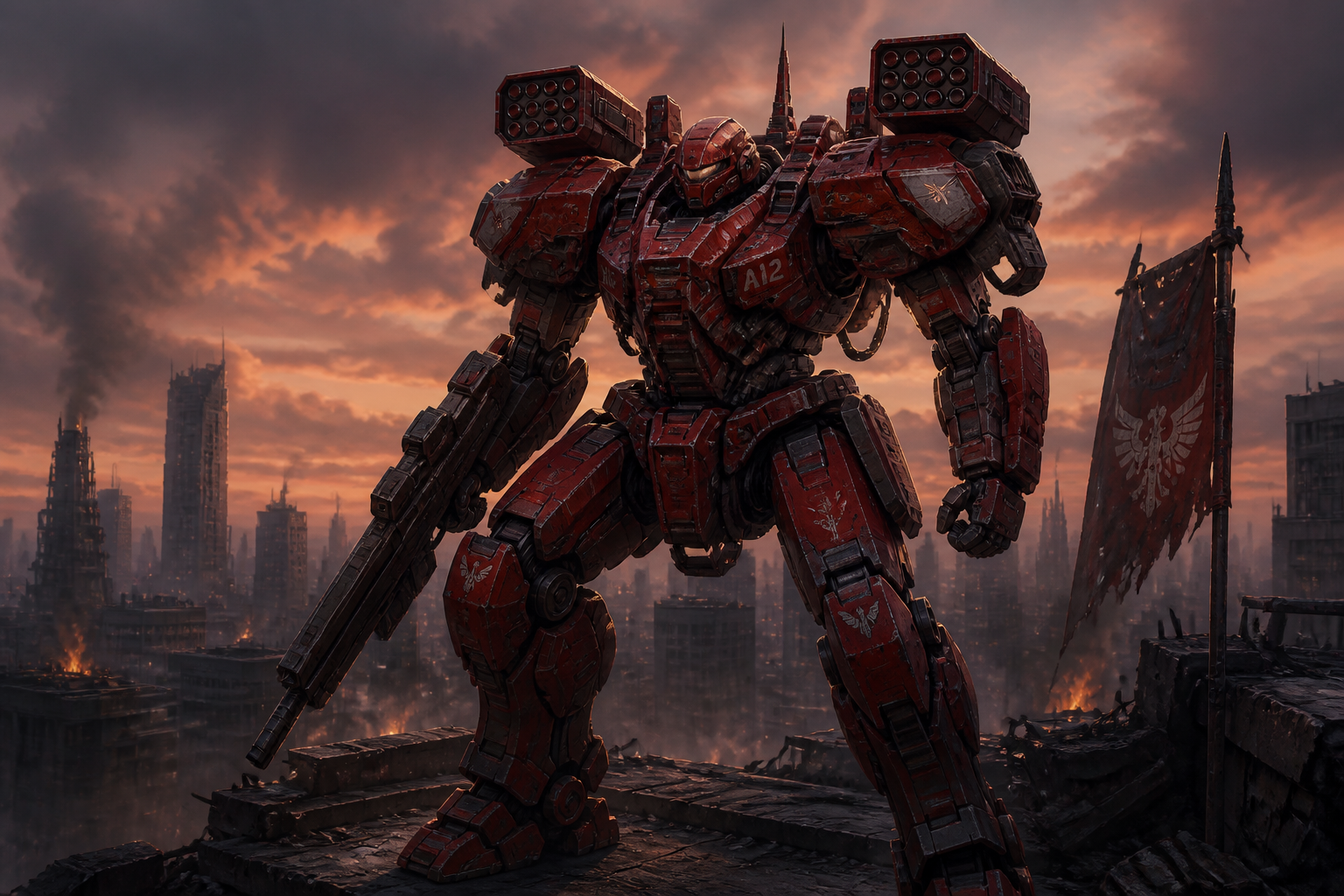 Crimson assault mech