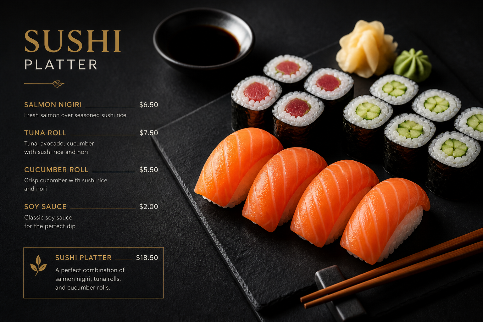 Premium sushi platter