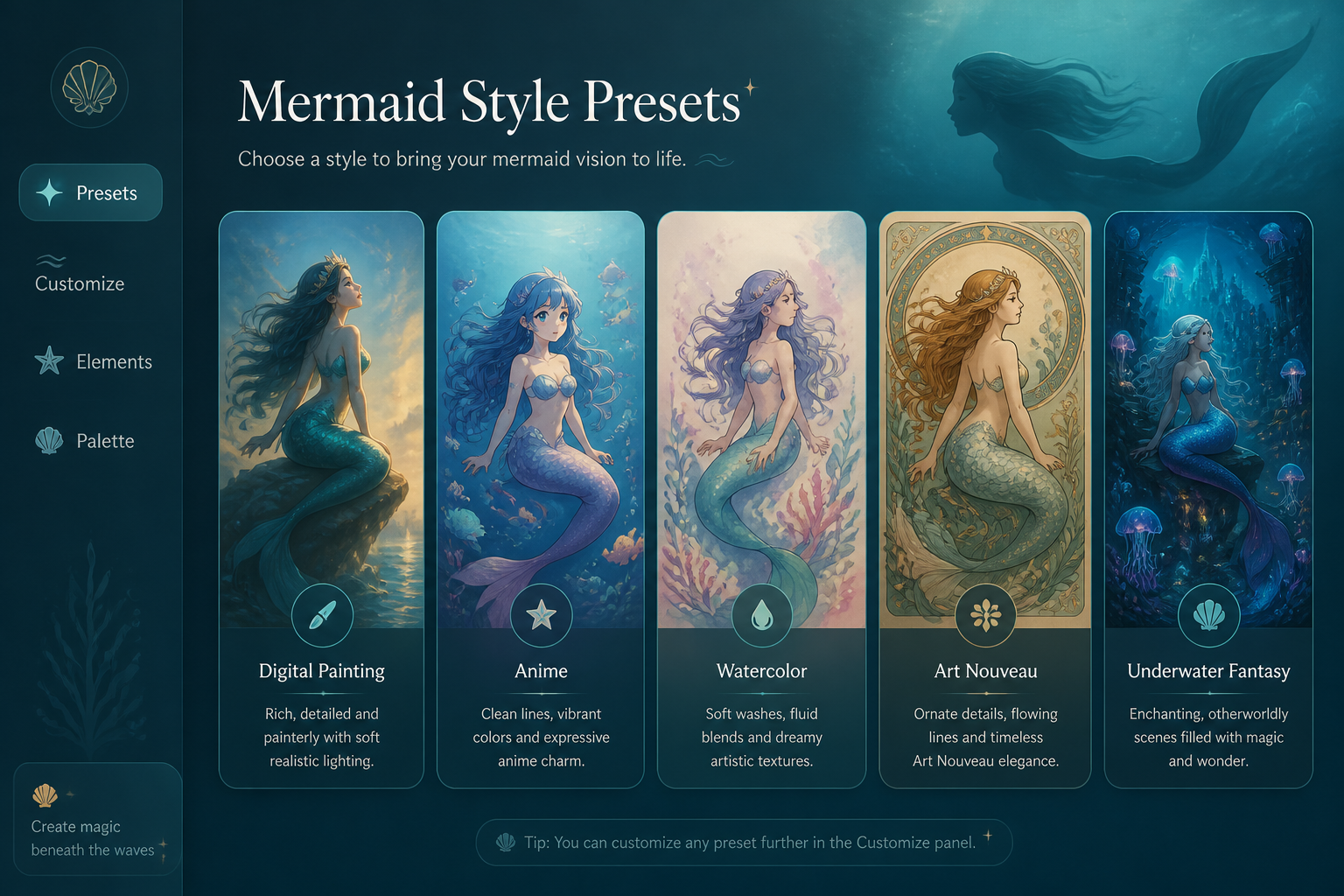 Start with a mermaid style