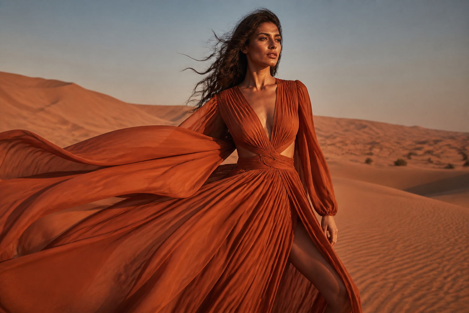 Desert editorial fashion scene