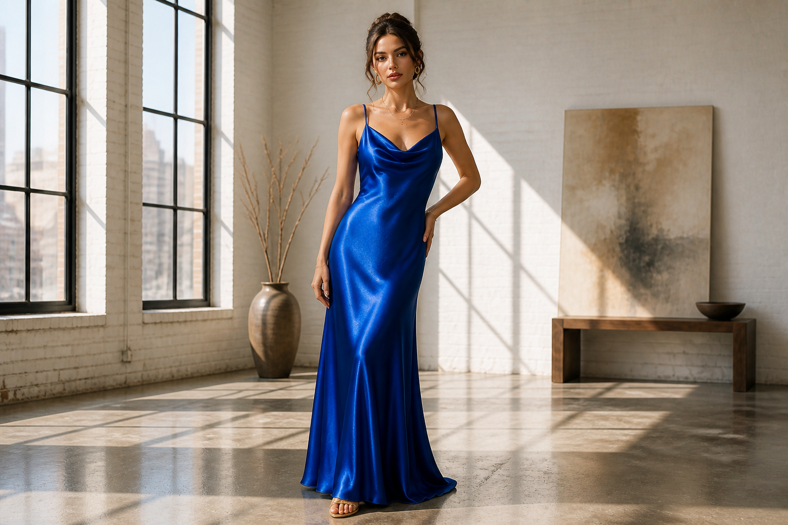 Slip dress lifestyle shot (after)