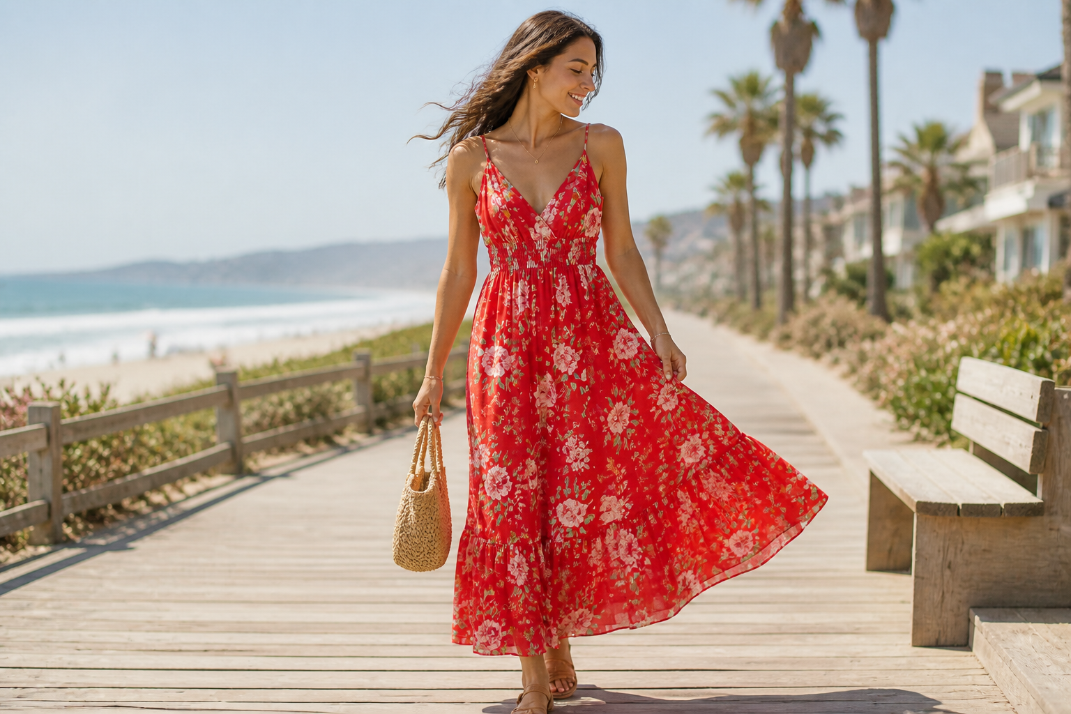 Summer dress by the beach (after)