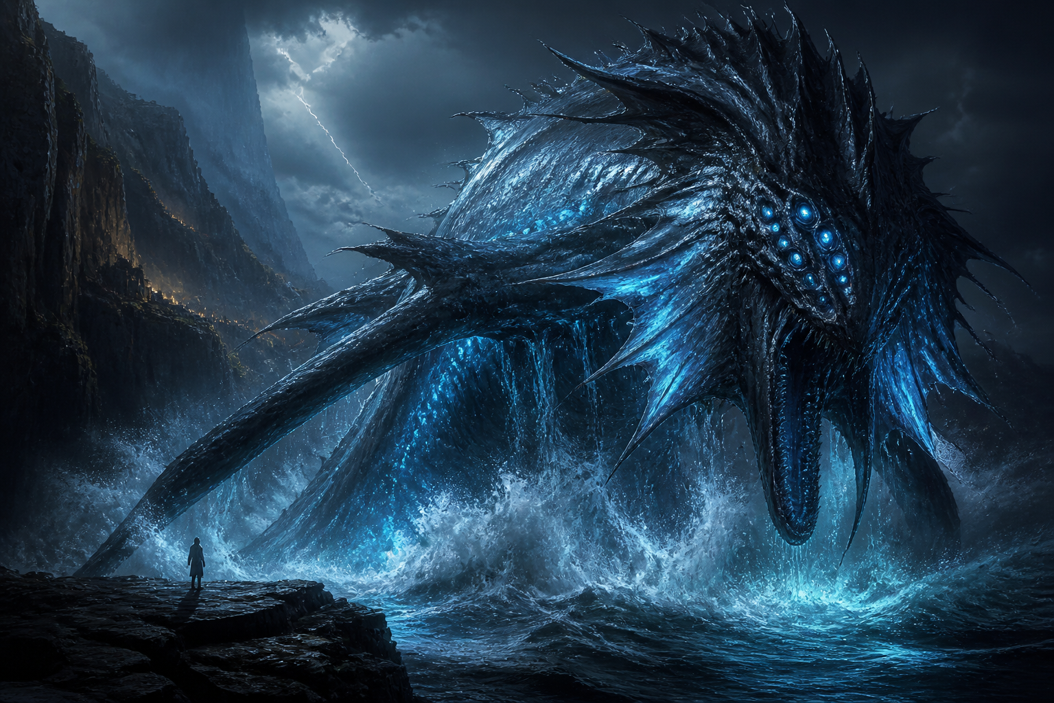 Deep sea leviathan in storm