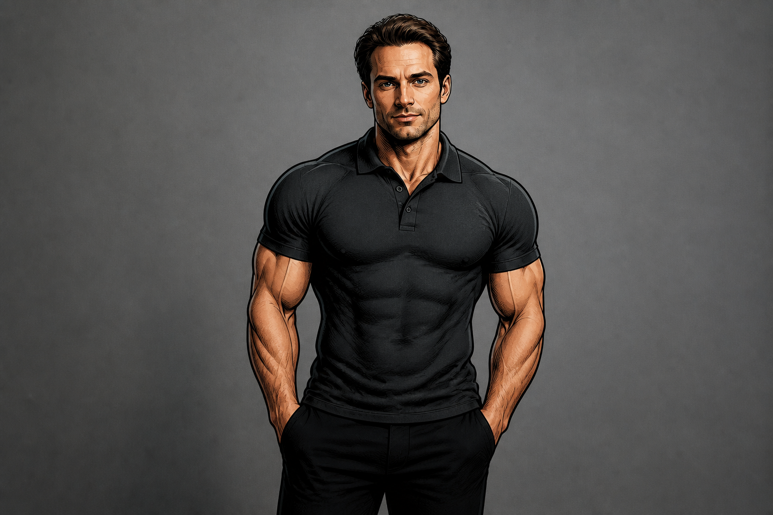 Comic-book hero body (after)
