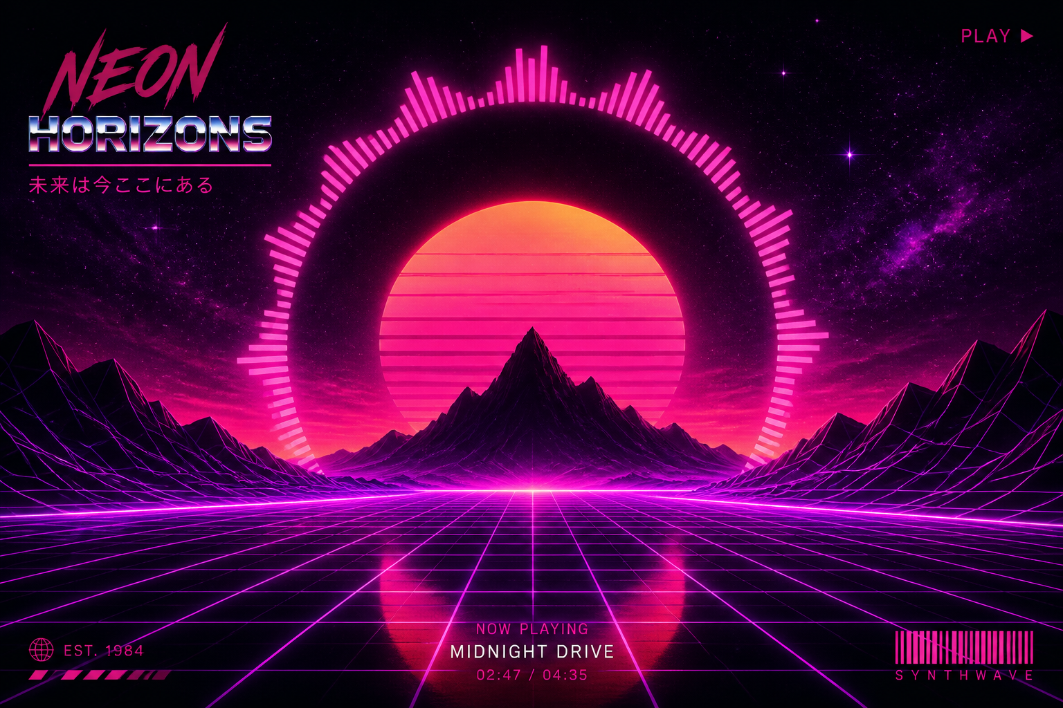 Synthwave spectrum landscape