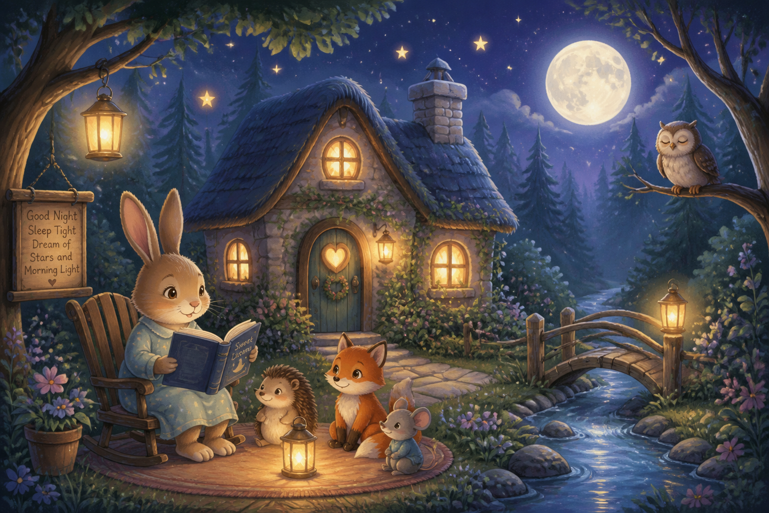 Bedtime story forest cottage