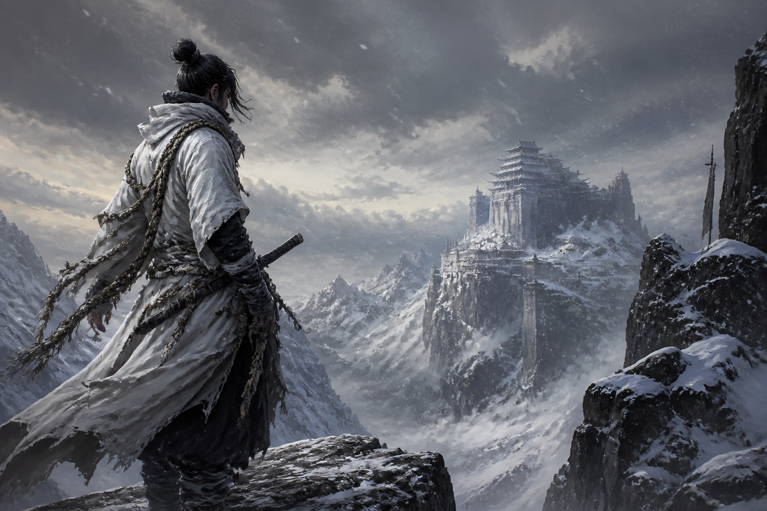 Snow cliff mountain ninja