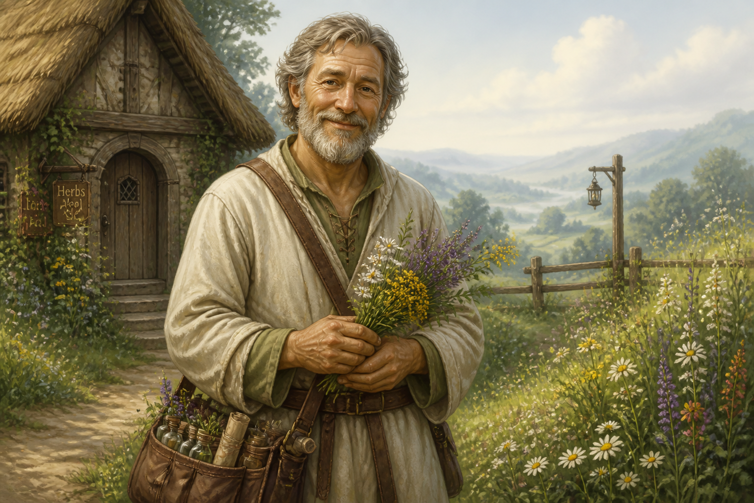 Village healer by the cottage