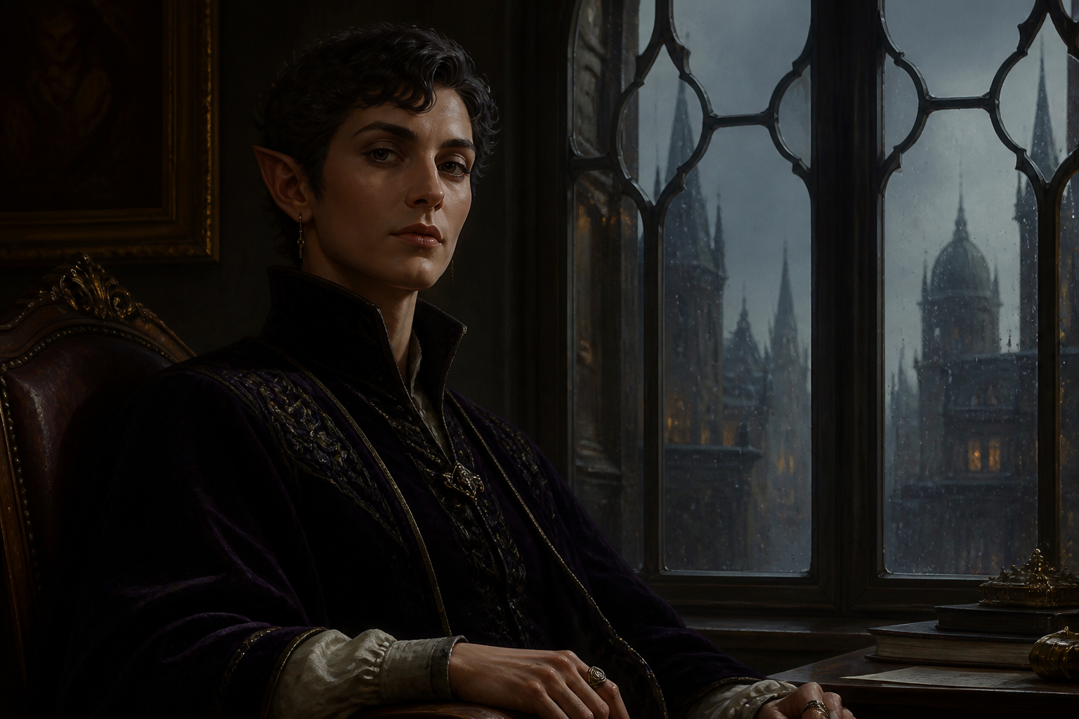 Court advisor by palace window