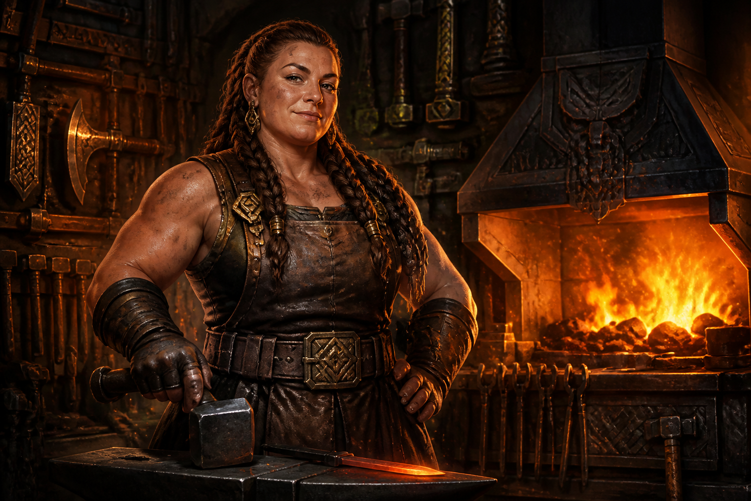 Dwarven blacksmith at the forge