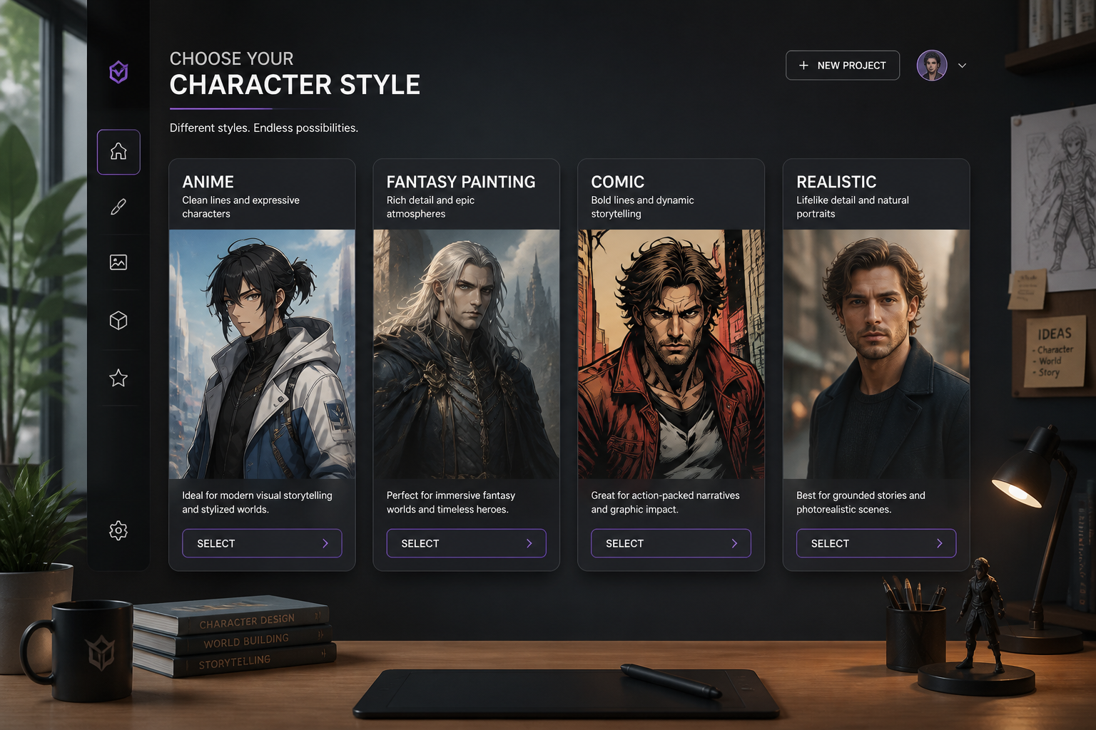 Pick a character style