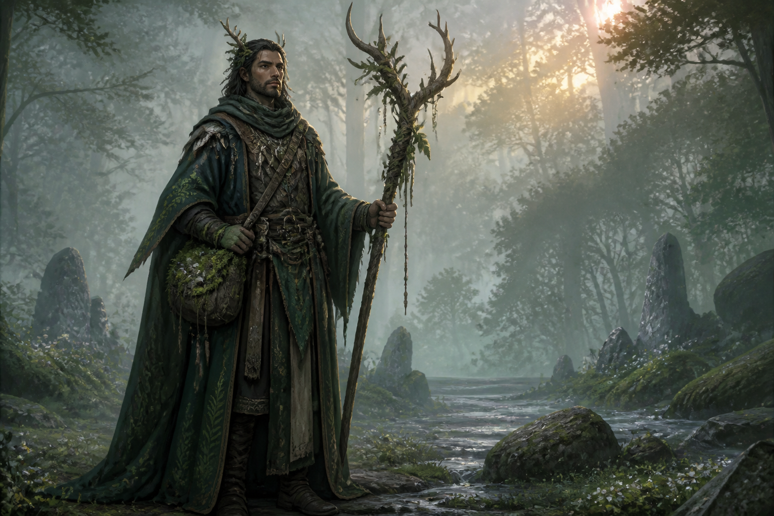 Forest mage at dawn
