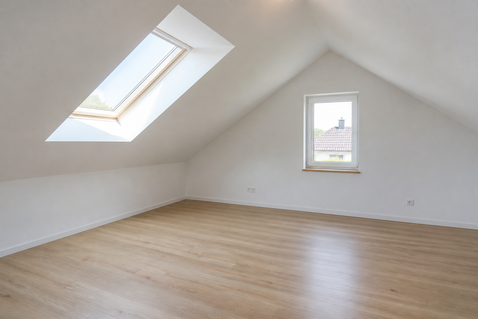 Cozy attic workspace (before)