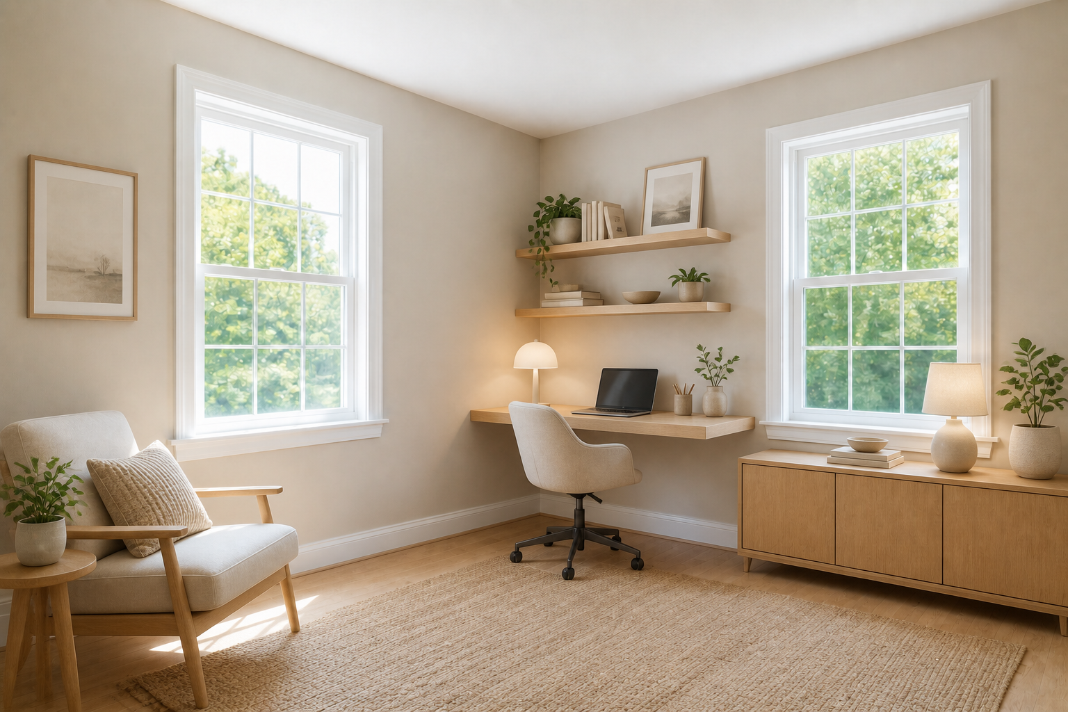 Scandinavian home office (after)