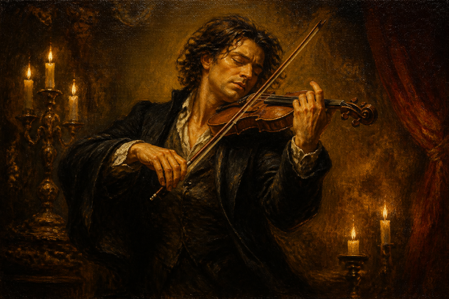 Candlelit violinist