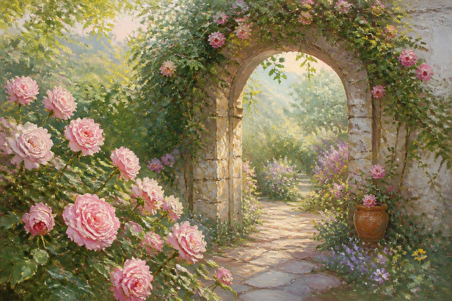 Spring garden path